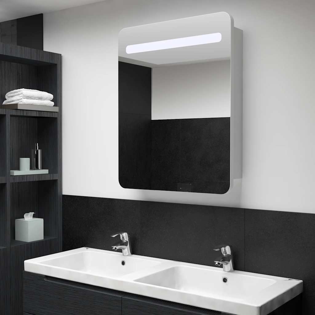 285118 vidaXL LED Bathroom Mirror Cabinet 60x11x80 cm