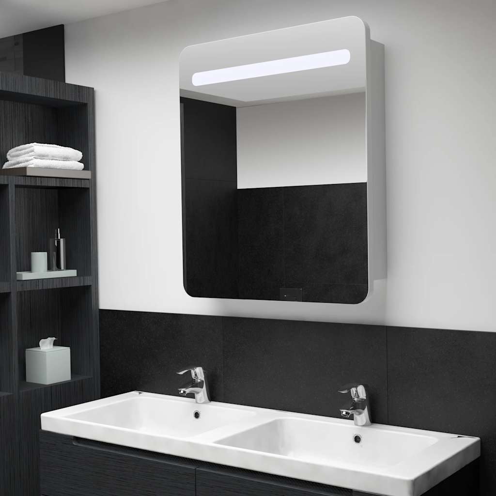 285119 vidaXL LED Bathroom Mirror Cabinet 68x9x80 cm