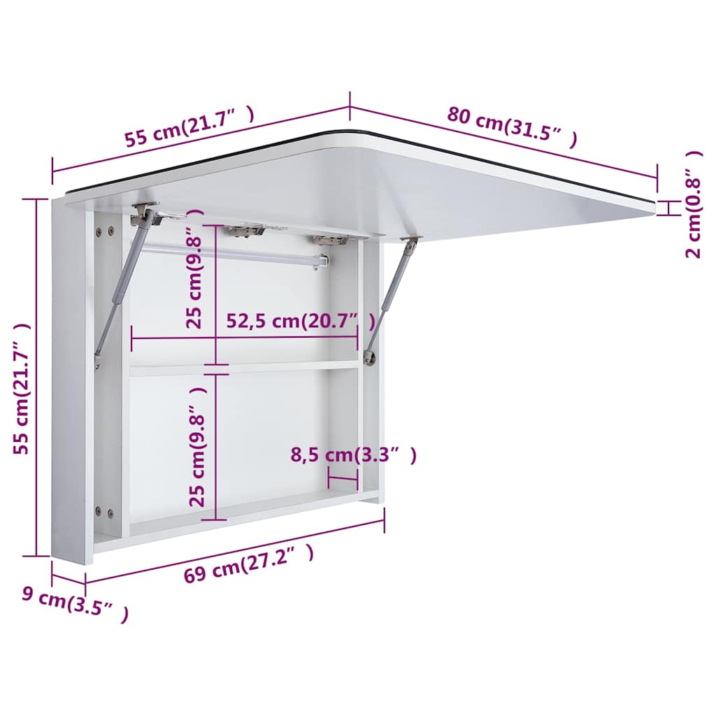 LED Bathroom Mirror Cabinet 80x9,5x55 cm
