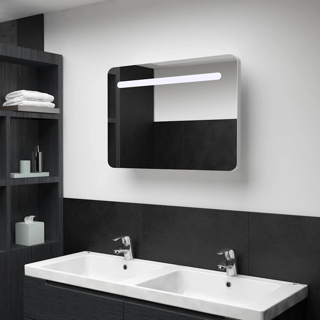 LED Bathroom Mirror Cabinet 80x9,5x55 cm