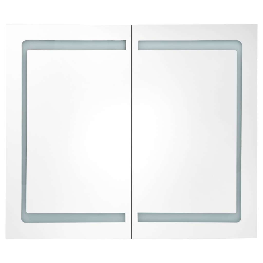 vidaXL LED Bathroom Mirror Cabinet 80x12.2x68 cm