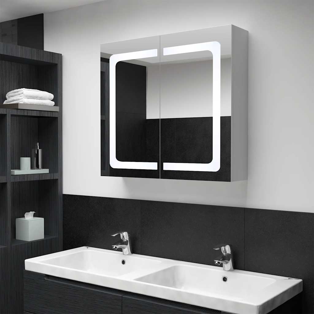 285123 vidaXL LED Bathroom Mirror Cabinet 80x12,2x68 cm