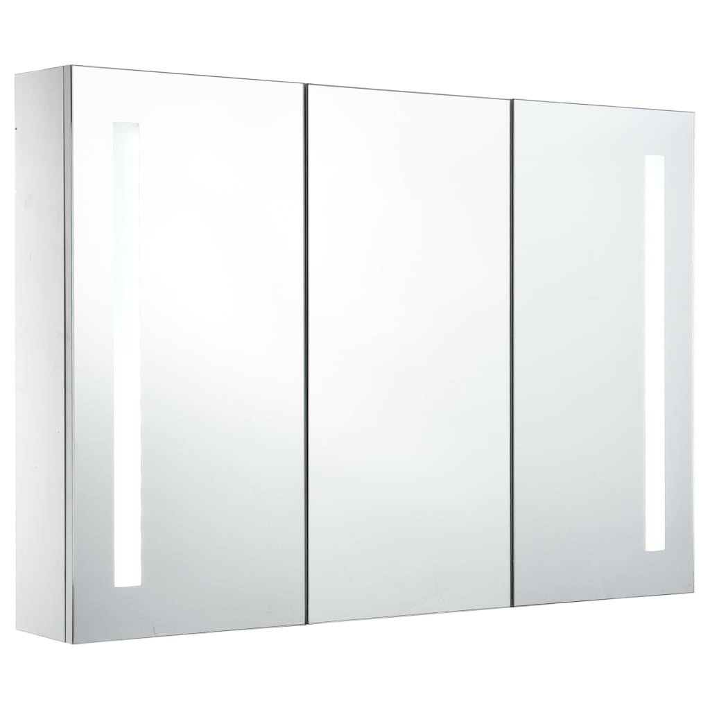 vidaXL LED Bathroom Mirror Cabinet 89x14x62 cm