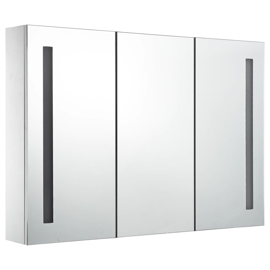 vidaXL LED Bathroom Mirror Cabinet 89x14x62 cm