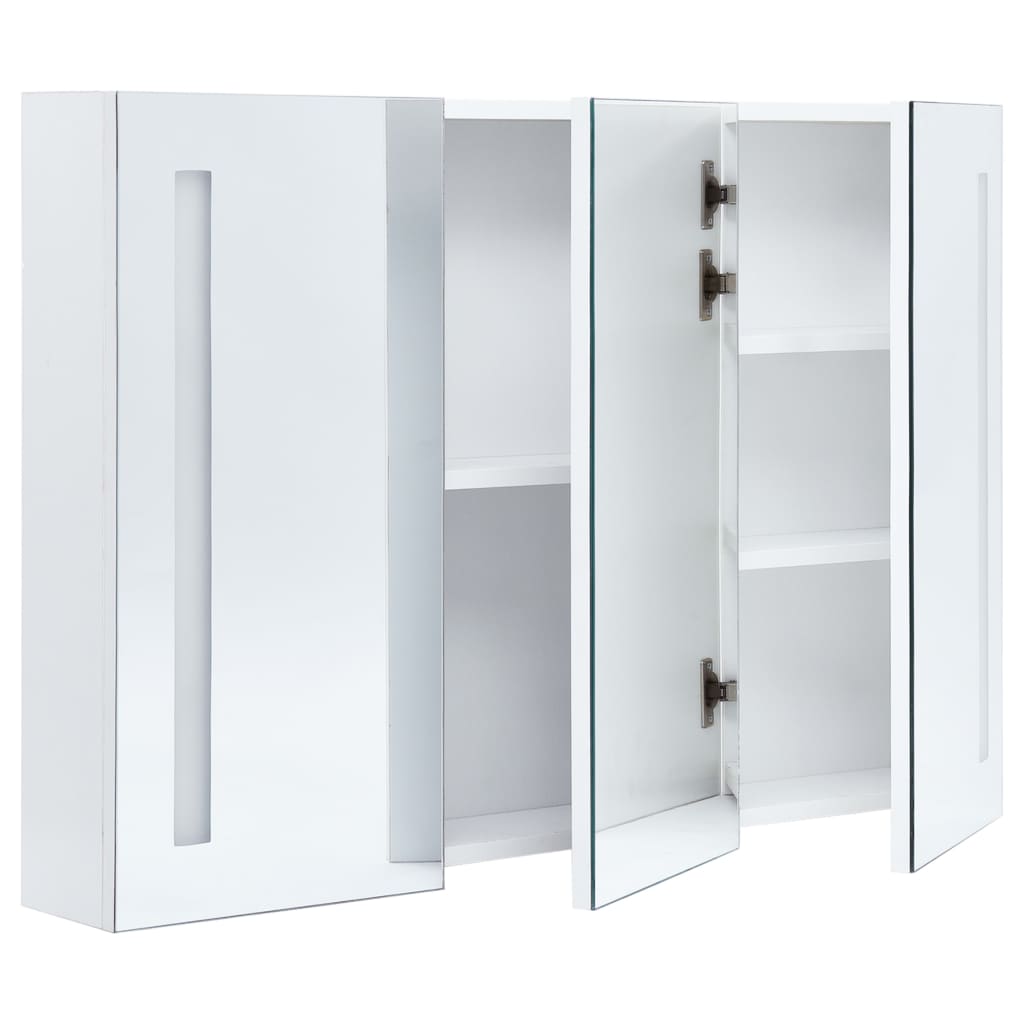 vidaXL LED Bathroom Mirror Cabinet 89x14x62 cm