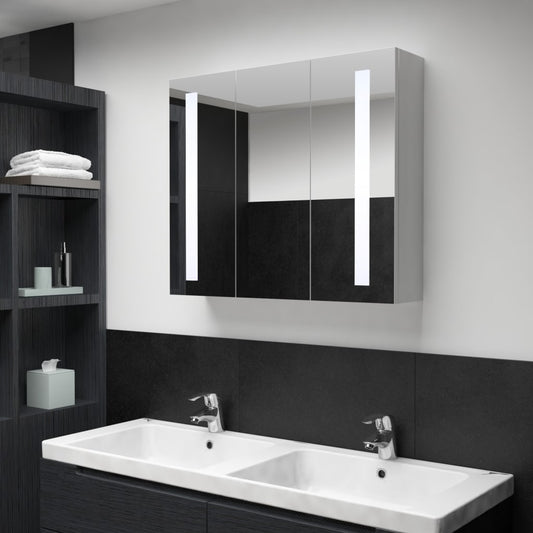 vidaXL LED Bathroom Mirror Cabinet 89x14x62 cm