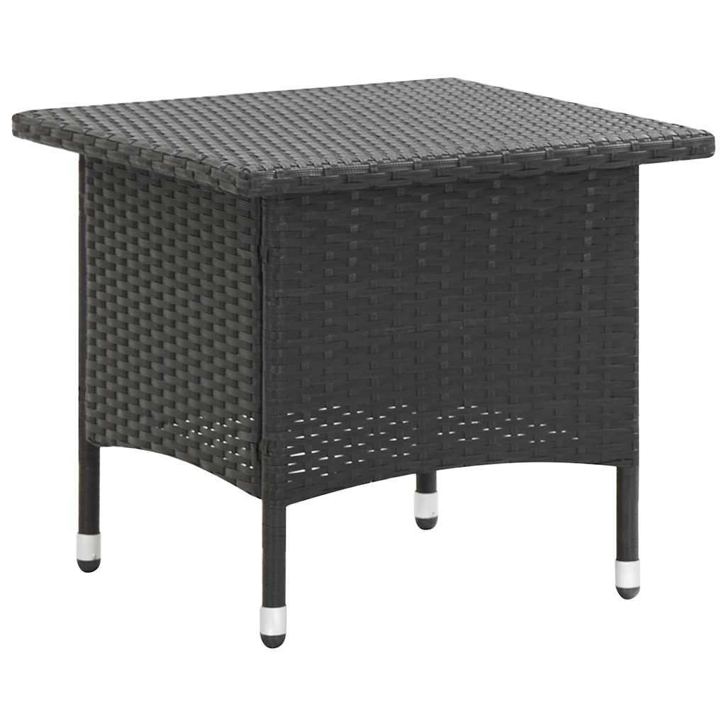 46250 vidaXL Tea Table Black 50x50x47 cm Poly Rattan