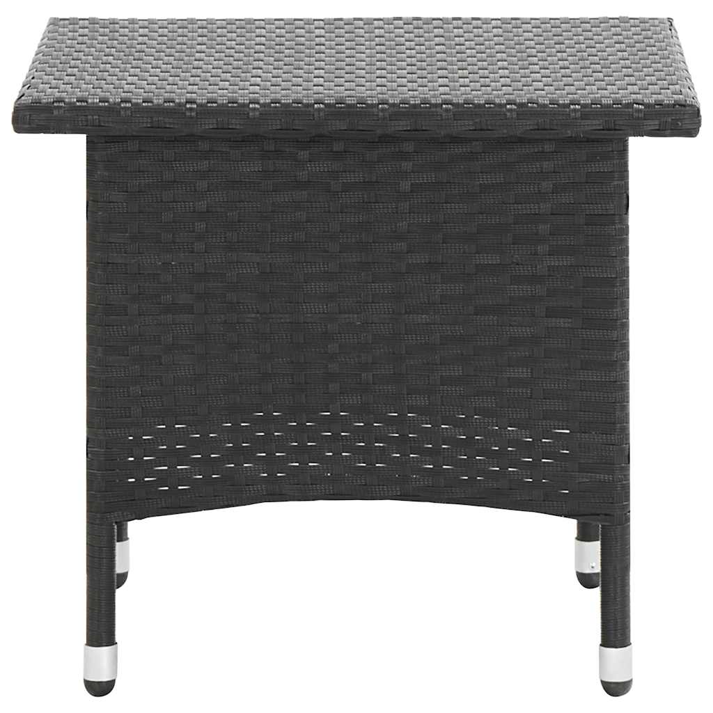 46250 vidaXL Tea Table Black 50x50x47 cm Poly Rattan