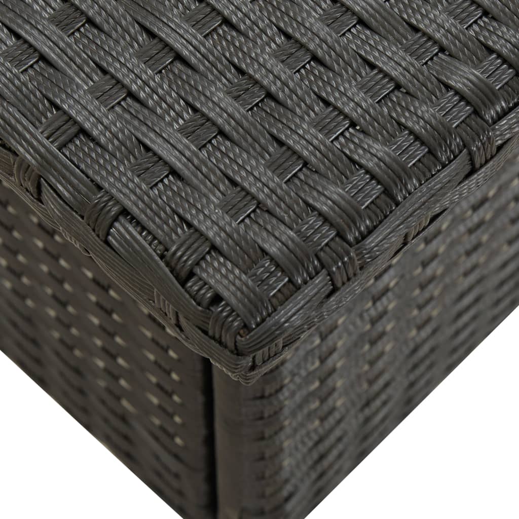 vidaXL Tea Table Black 50x50x47 cm Poly Rattan