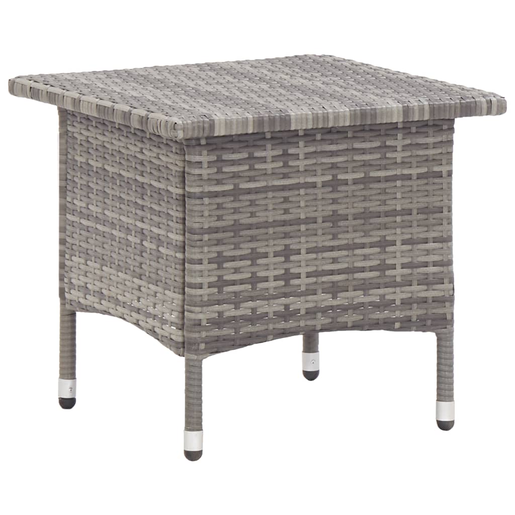 vidaXL Tea Table Grey 50x50x47 cm Poly Rattan