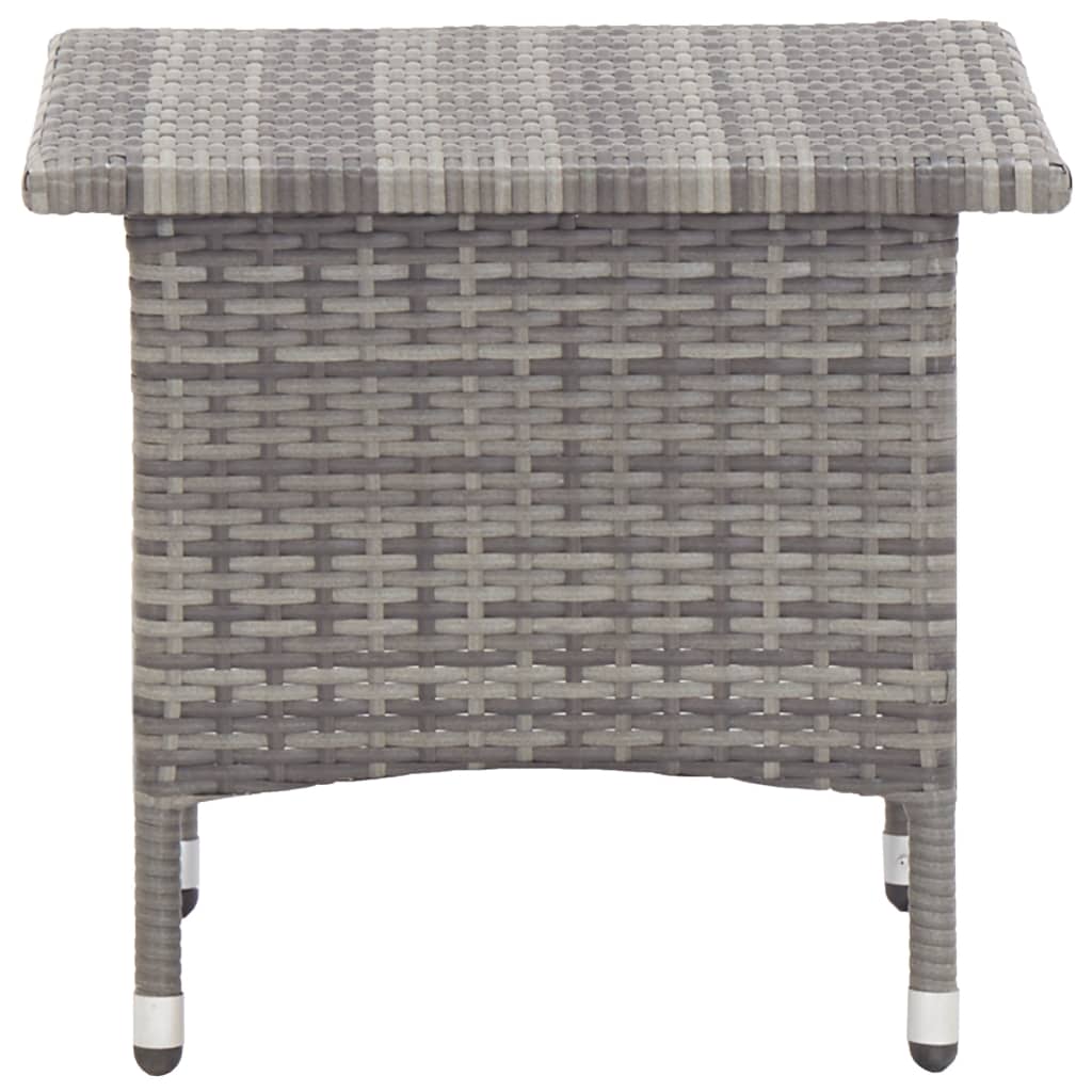 46252 vidaXL Tea Table Grey 50x50x47 cm Poly Rattan