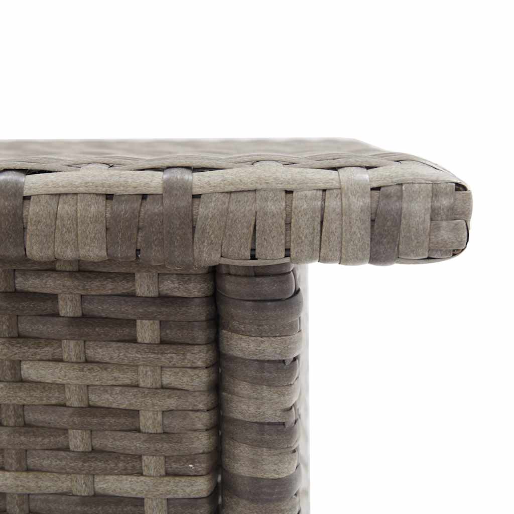 46252 vidaXL Tea Table Grey 50x50x47 cm Poly Rattan