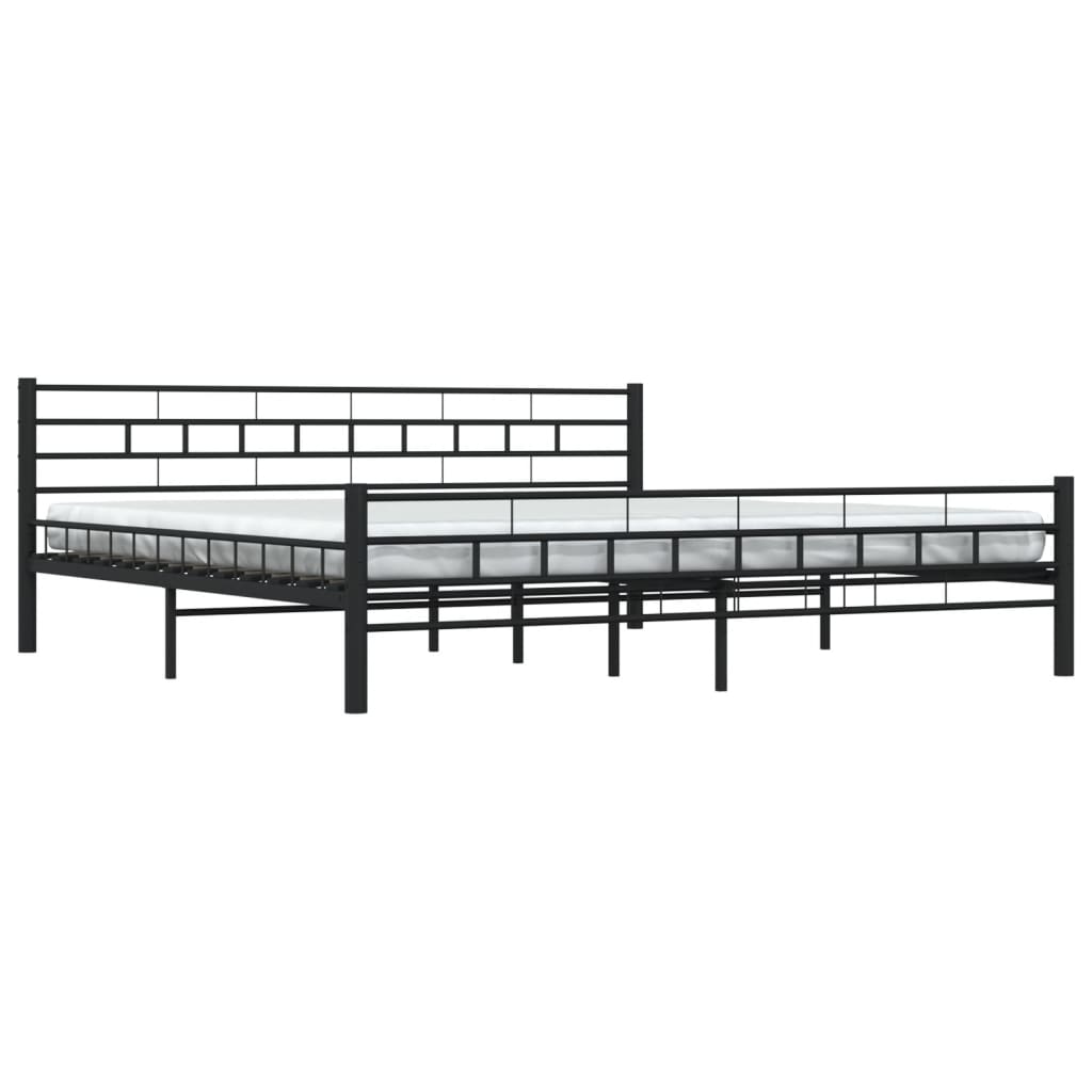 vidaXL Bed Frame without Mattress Black Steel 200x200 cm