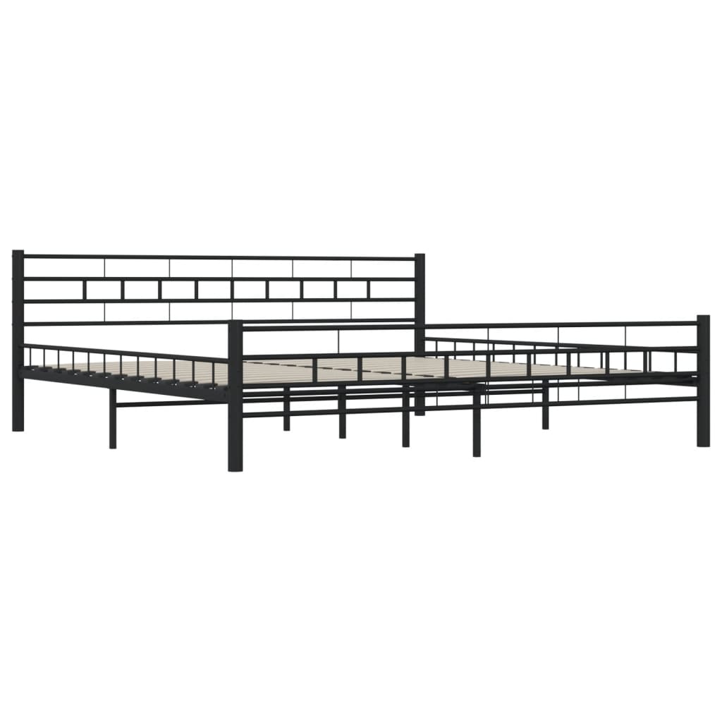 vidaXL Bed Frame without Mattress Black Steel 200x200 cm