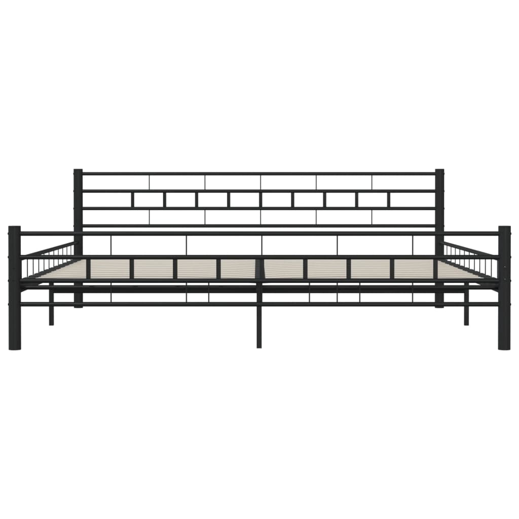 vidaXL Bed Frame without Mattress Black Steel 200x200 cm