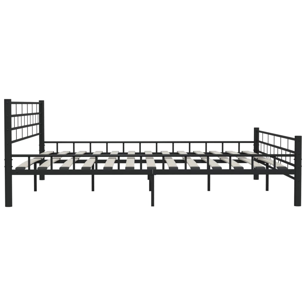 vidaXL Bed Frame without Mattress Black Steel 200x200 cm