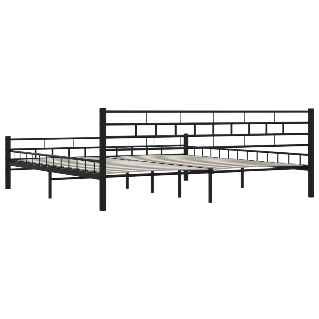 vidaXL Bed Frame without Mattress Black Steel 200x200 cm