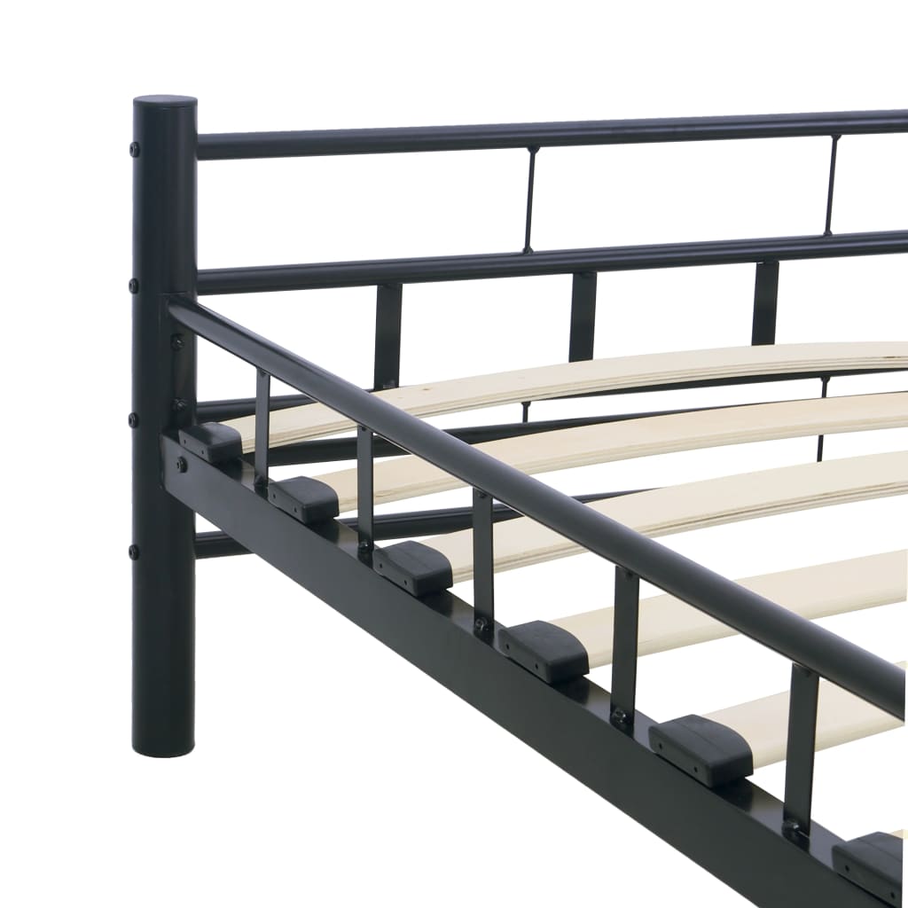 vidaXL Bed Frame without Mattress Black Steel 200x200 cm