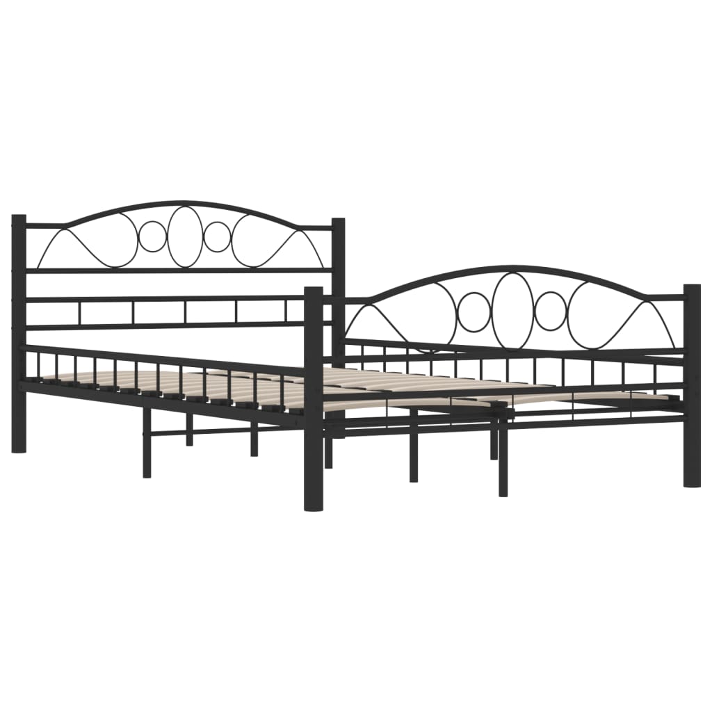 vidaXL Bed Frame without Mattress Black Steel 120x200 cm