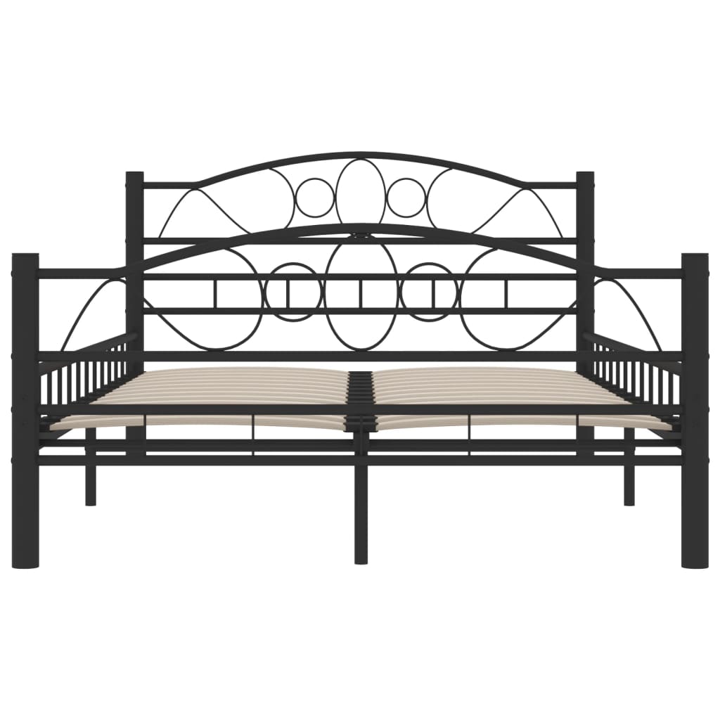 vidaXL Bed Frame without Mattress Black Steel 120x200 cm