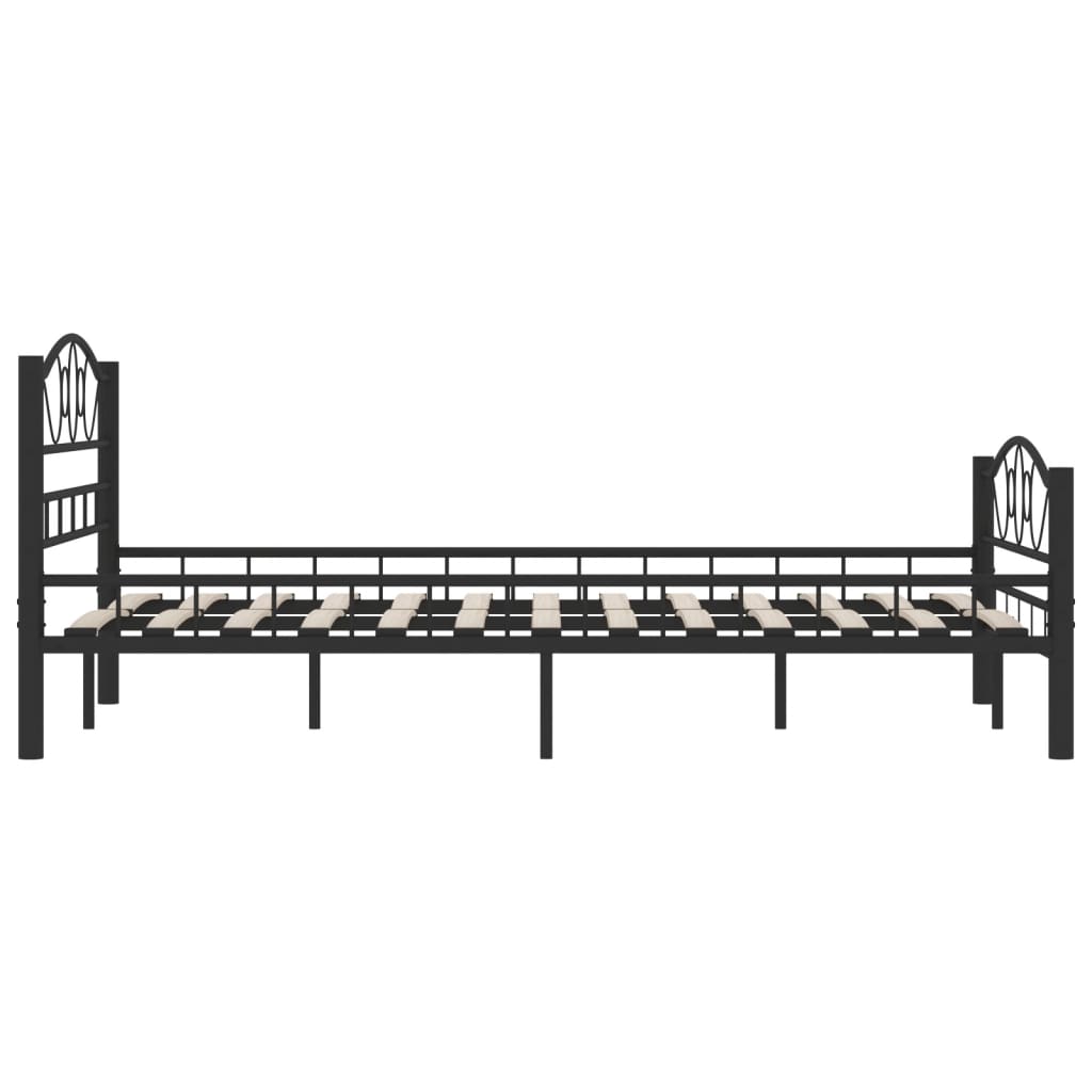 vidaXL Bed Frame without Mattress Black Steel 120x200 cm