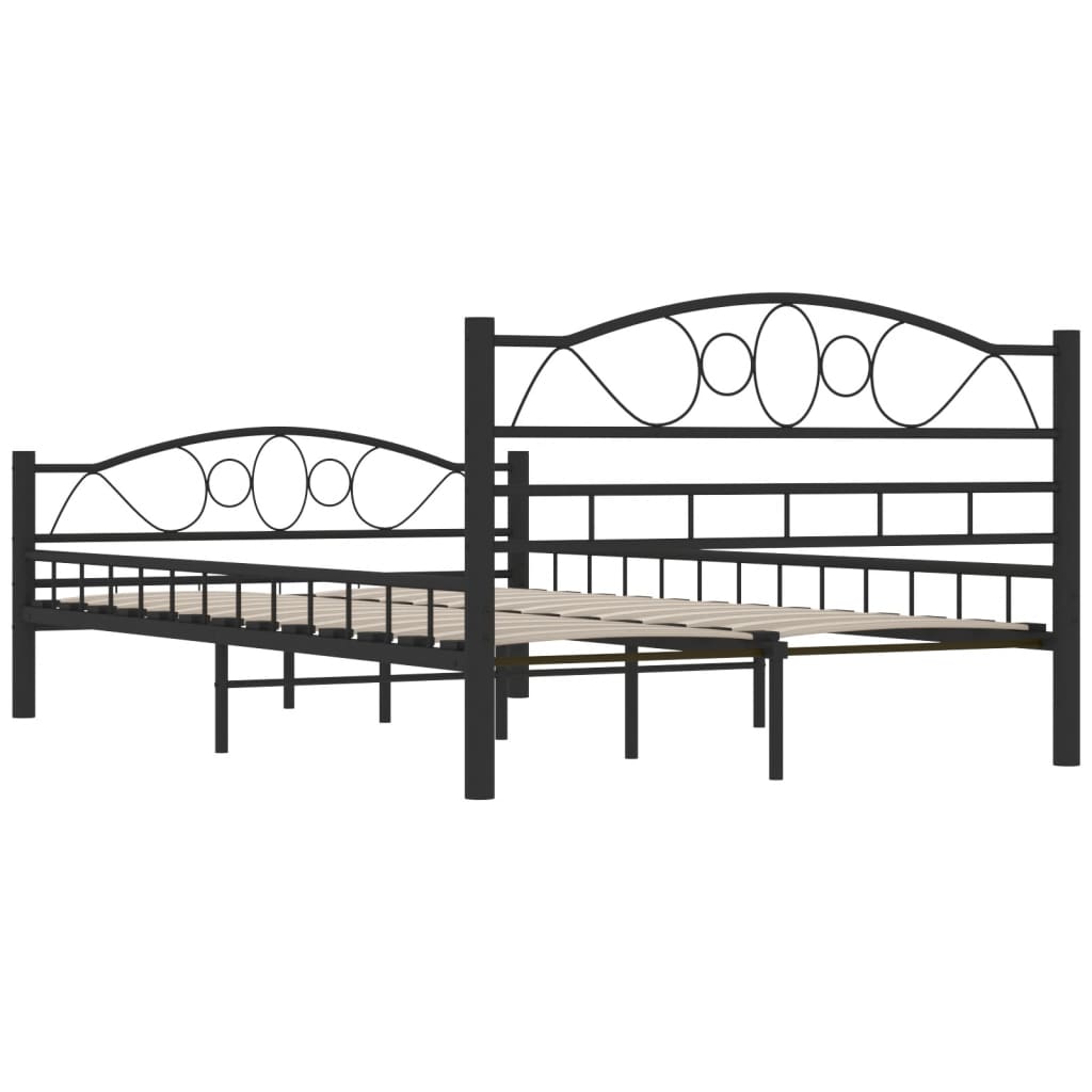 vidaXL Bed Frame without Mattress Black Steel 120x200 cm