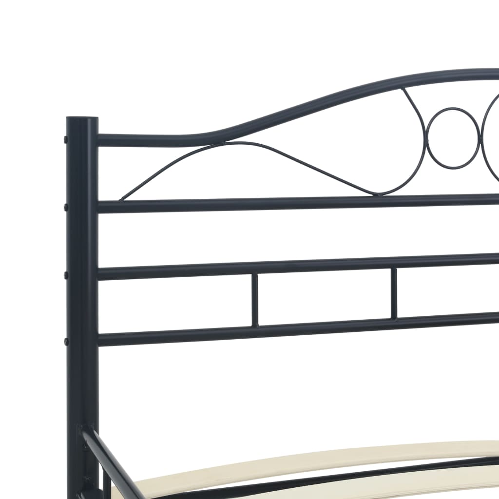 vidaXL Bed Frame without Mattress Black Steel 120x200 cm