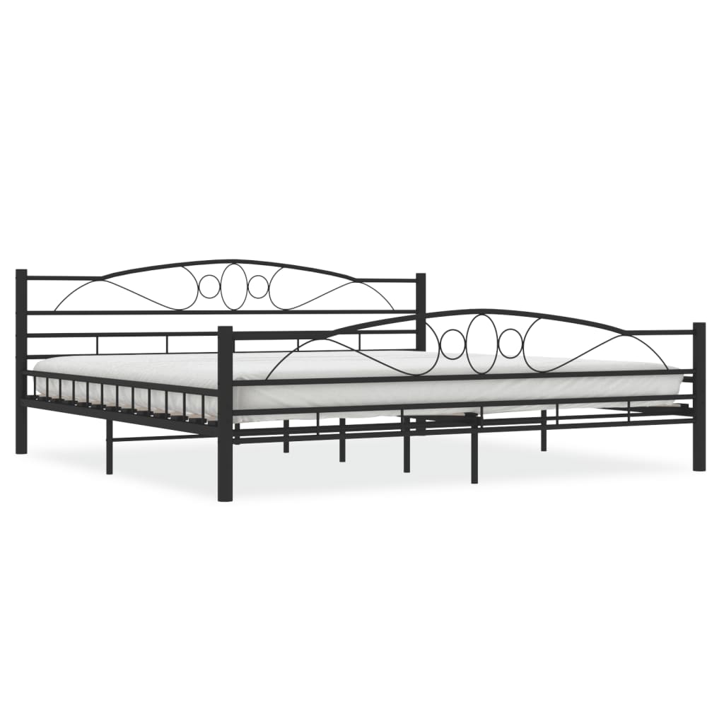 vidaXL Bed Frame without Mattress Black Steel 200x200 cm