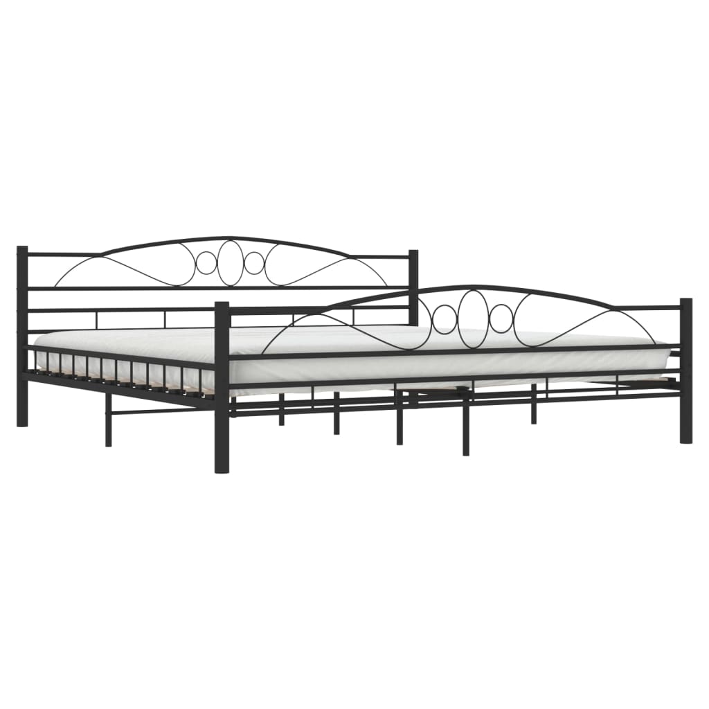 vidaXL Bed Frame without Mattress Black Steel 200x200 cm