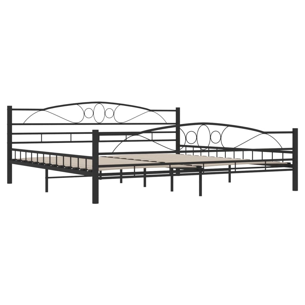 vidaXL Bed Frame without Mattress Black Steel 200x200 cm