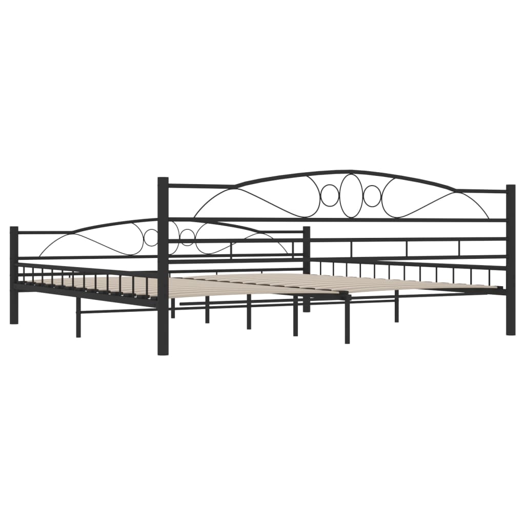 vidaXL Bed Frame without Mattress Black Steel 200x200 cm