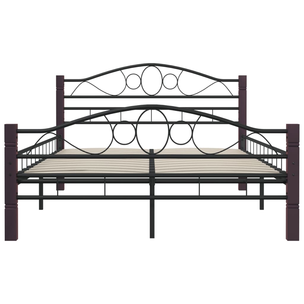 vidaXL Bed Frame without Mattress Black Metal 140x200 cm