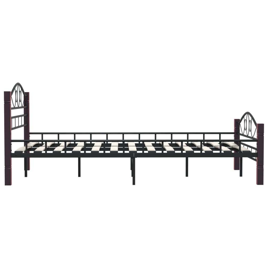 vidaXL Bed Frame without Mattress Black Metal 140x200 cm