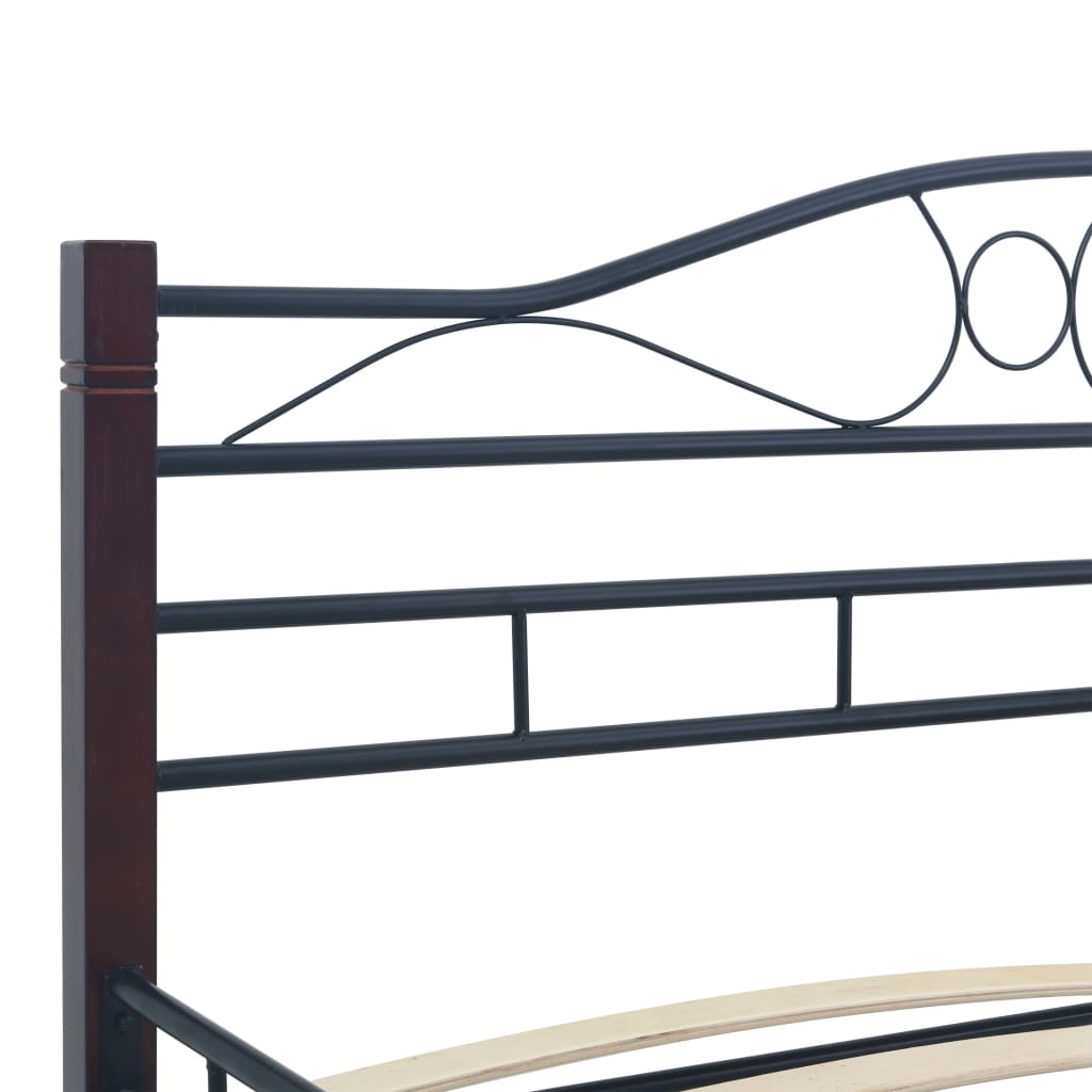 vidaXL Bed Frame without Mattress Black Metal 140x200 cm