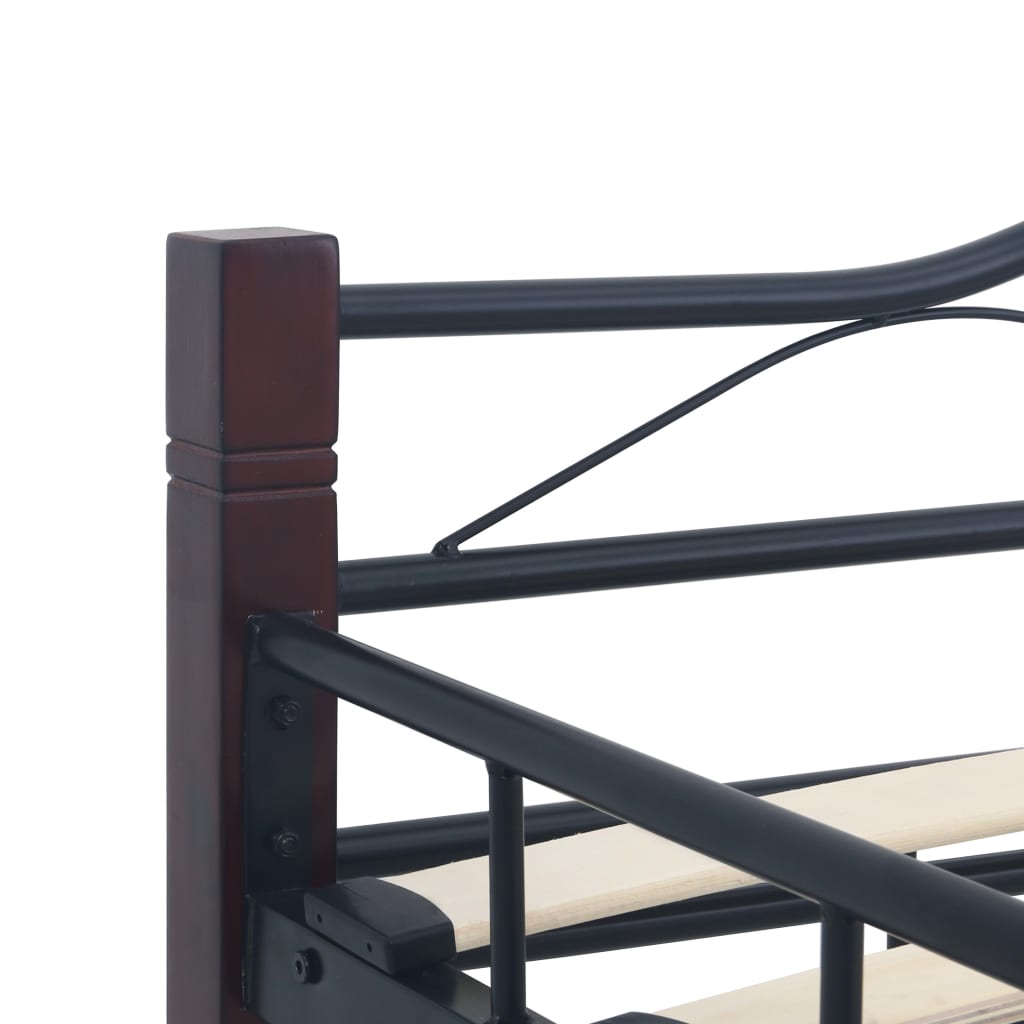 vidaXL Bed Frame without Mattress Black Metal 140x200 cm