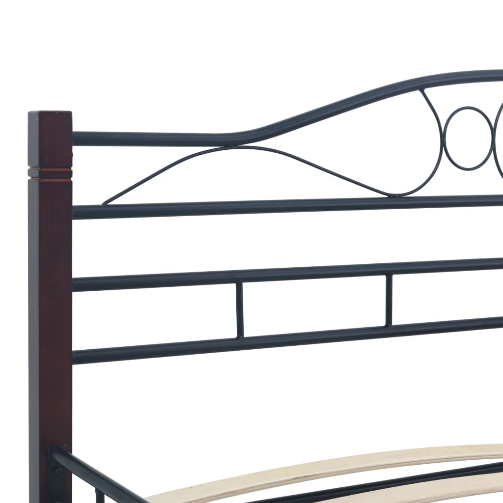 vidaXL Bed Frame without Mattress with Headboard Black 160x200 cm Metal