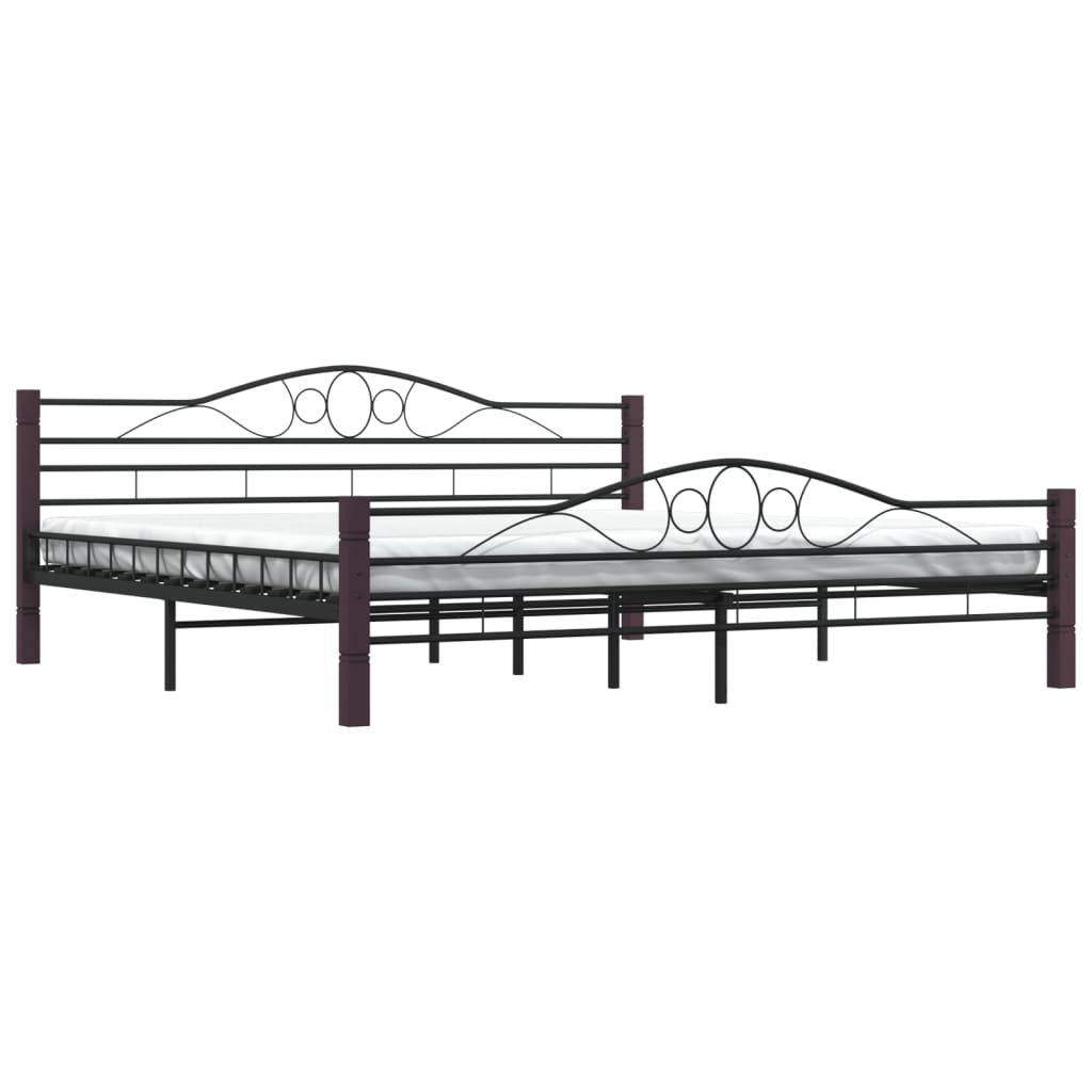 vidaXL Bed Frame without Mattress Black Metal 200x200 cm