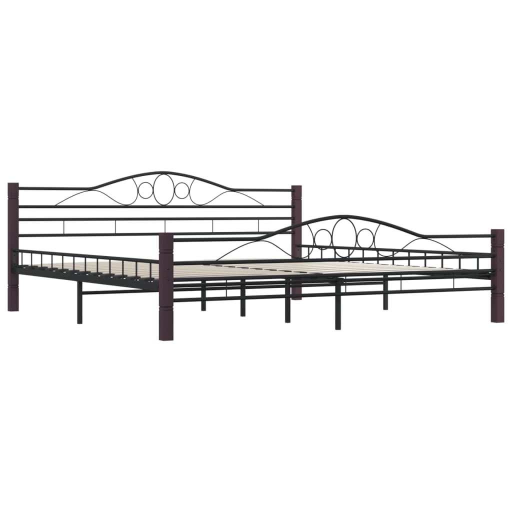 vidaXL Bed Frame without Mattress Black Metal 200x200 cm