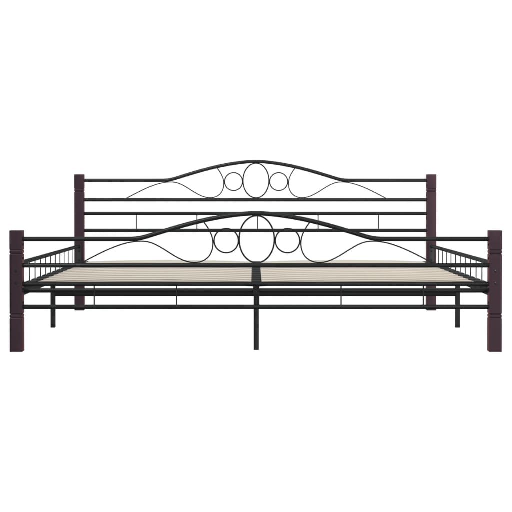 vidaXL Bed Frame without Mattress Black Metal 200x200 cm