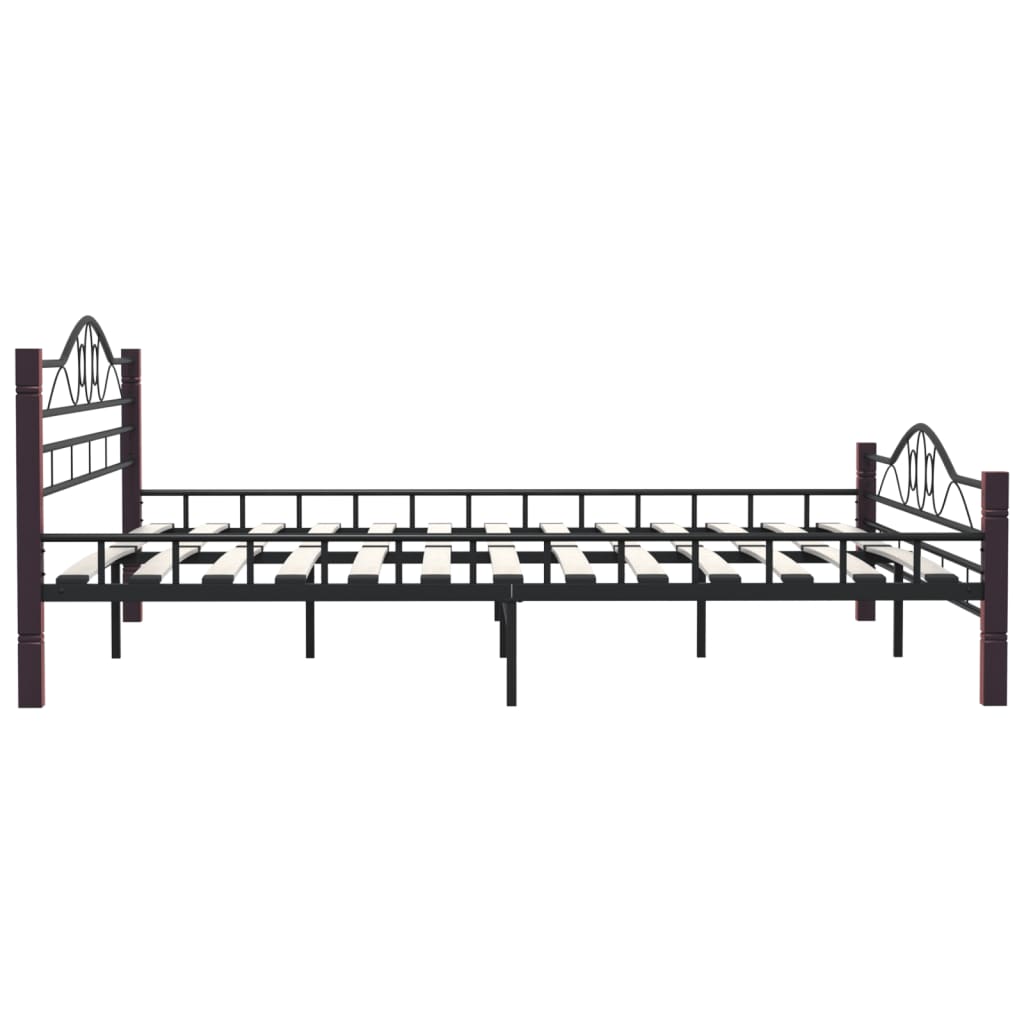 vidaXL Bed Frame without Mattress Black Metal 200x200 cm