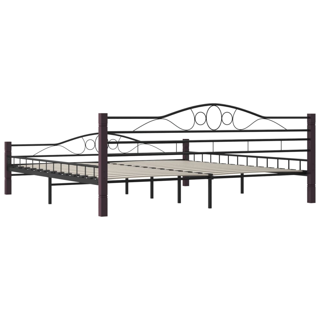 vidaXL Bed Frame without Mattress Black Metal 200x200 cm