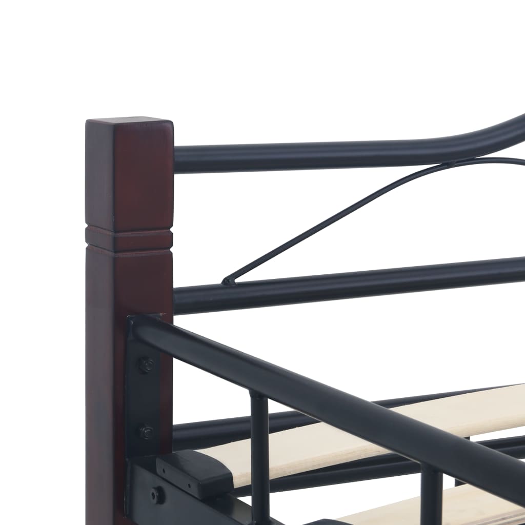 vidaXL Bed Frame without Mattress Black Metal 200x200 cm