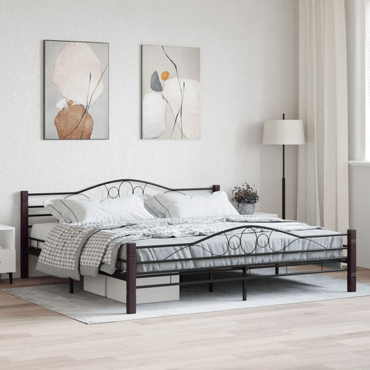 vidaXL Bed Frame without Mattress Black Metal 200x200 cm