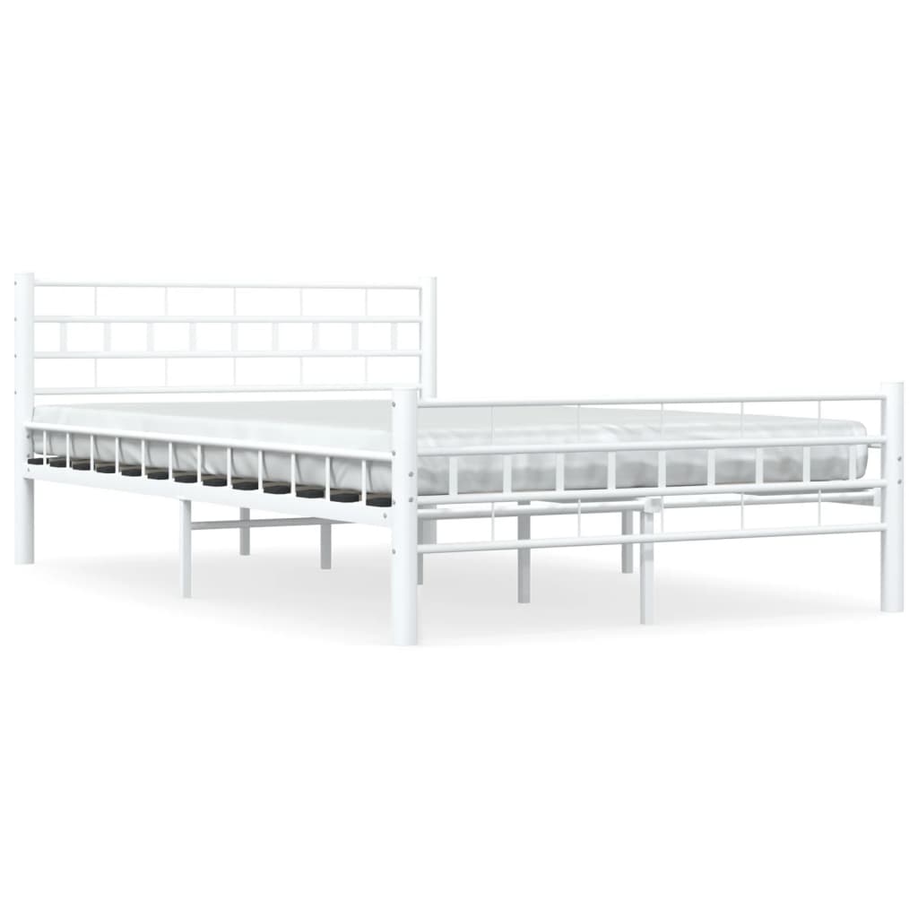 285297 vidaXL Bed Frame White Metal 120x200 cm