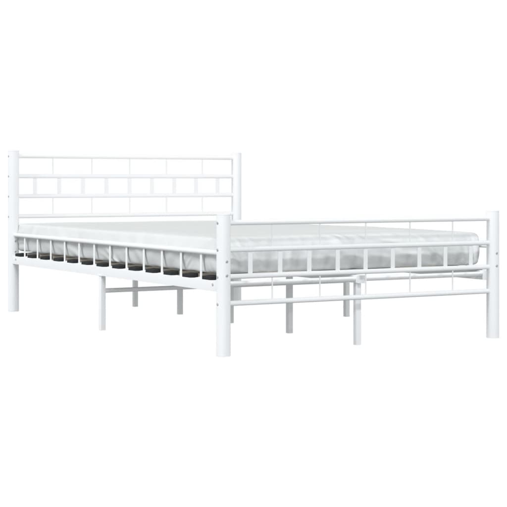 285297 vidaXL Bed Frame White Metal 120x200 cm