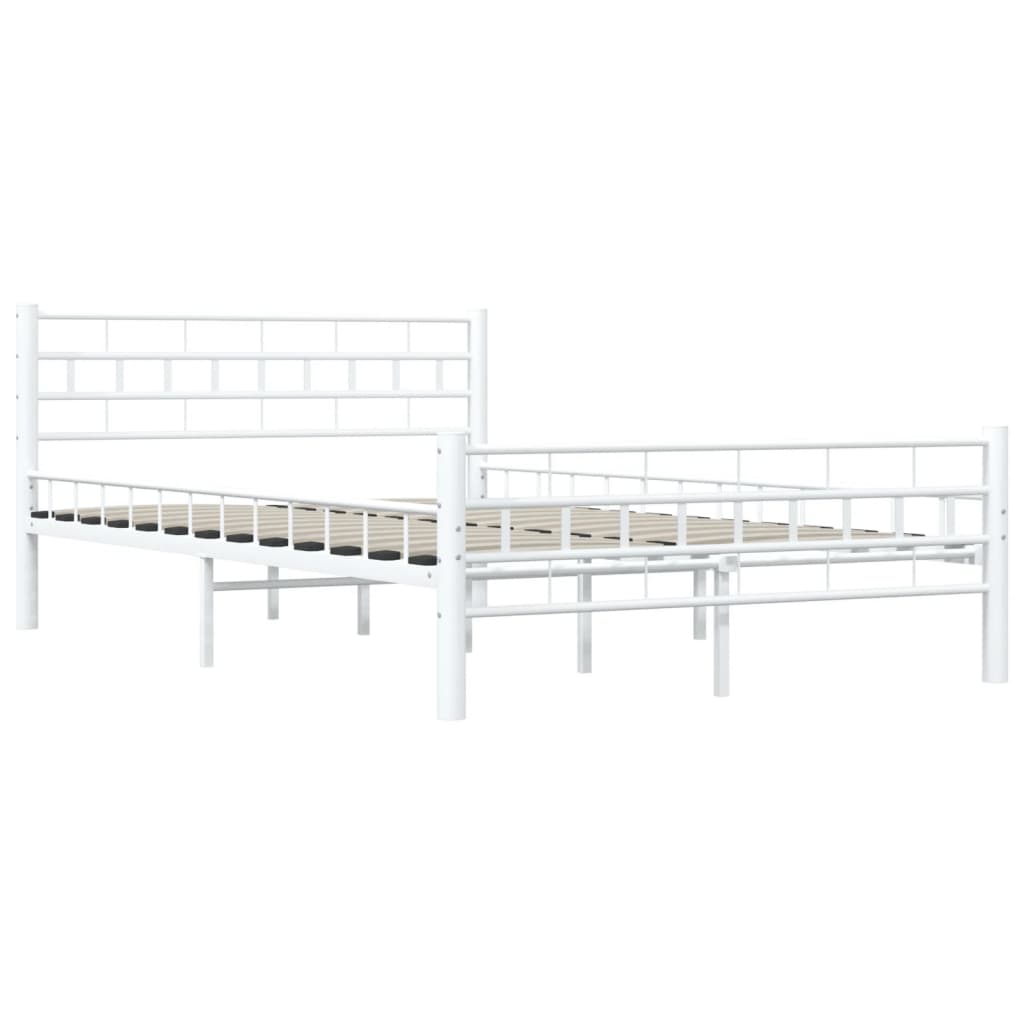 285297 vidaXL Bed Frame White Metal 120x200 cm