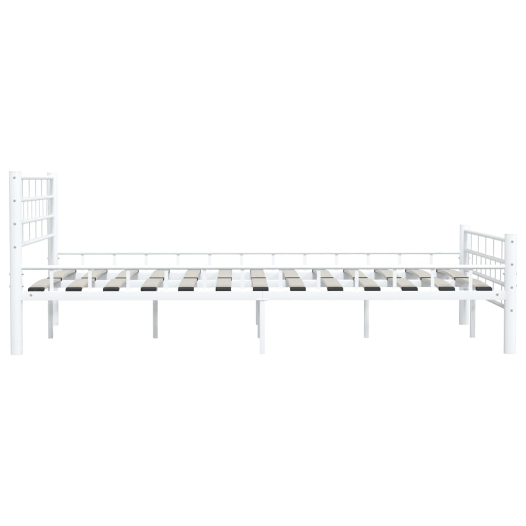 285297 vidaXL Bed Frame White Metal 120x200 cm