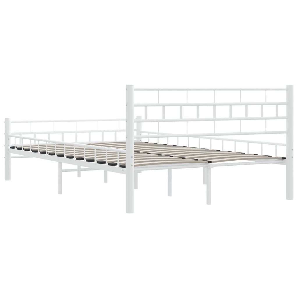 285297 vidaXL Bed Frame White Metal 120x200 cm