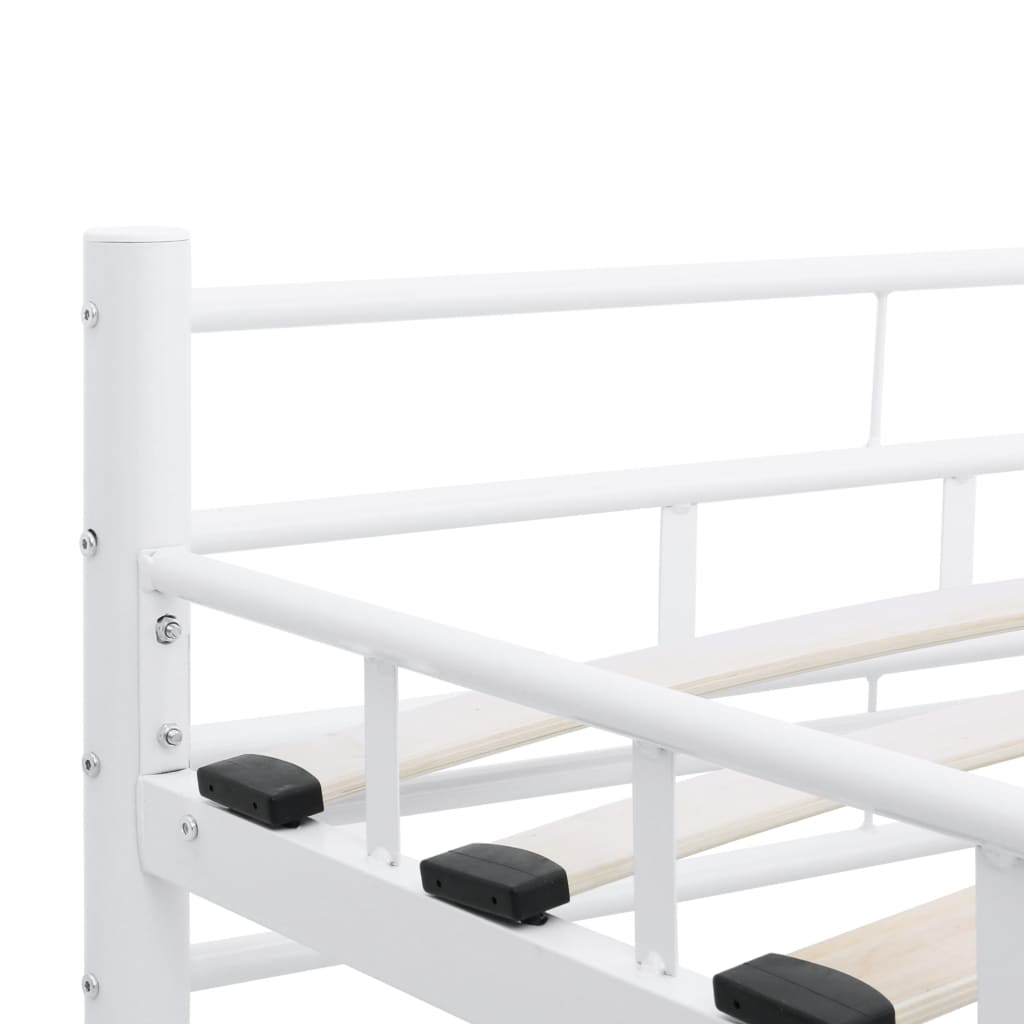 285297 vidaXL Bed Frame White Metal 120x200 cm