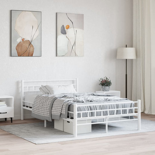 285297 vidaXL Bed Frame White Metal 120x200 cm